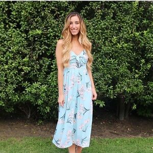 NWOT Front Tie Midi Dress